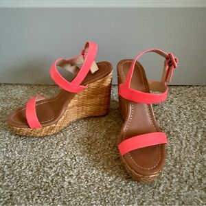 Kate Spade Genuine Leather Pink Wedges Size 8.5